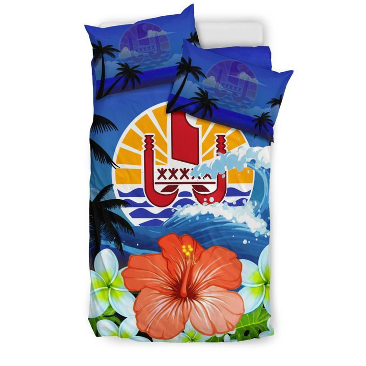 Tahiti Bedding Set Coat Of Arms Hibiscus