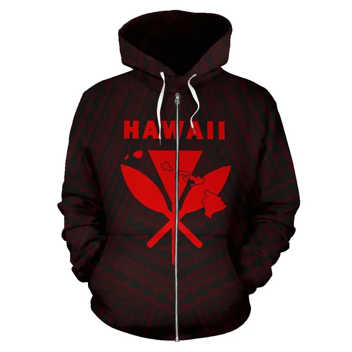 Hawaii Kanaka Polynesian Zip - Up Hoodie Yellow - AH - J7