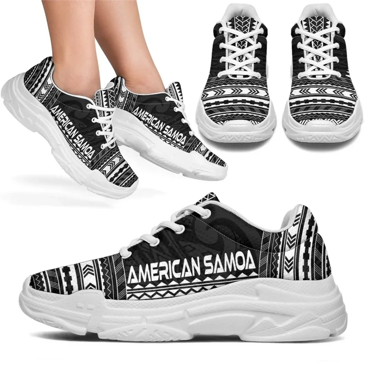 American Samoa Chunky Sneakers - Polynesian Chief Black Version