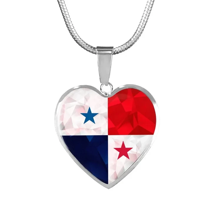 Panama Jewelry - Flag Crystal Heart (Necklace/Bangle) A1