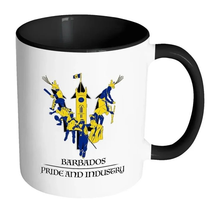 Barbados Pride And Industry Accent Mug X1 Accent Mug - Black Mugs