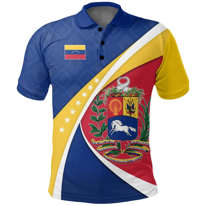 Venezuela Polo Shirt, Venezuela Coat Of Arms Pattern A10