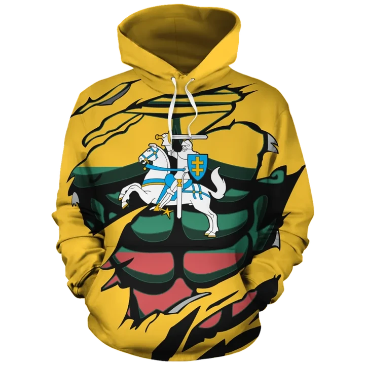 Lithuanian Vytis In Me All-Over Hoodie Yellow JT6