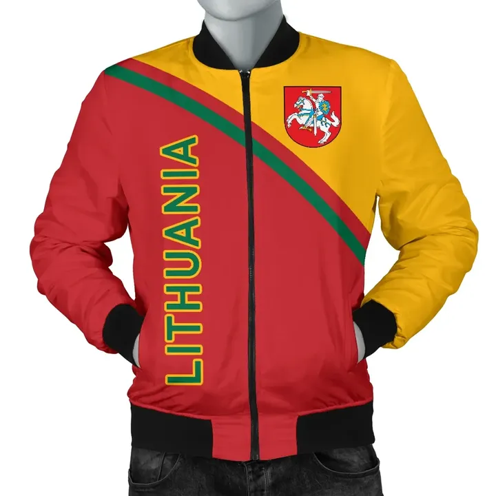 Lithuania Men's Bomber Jacket - Curve Version - BN01