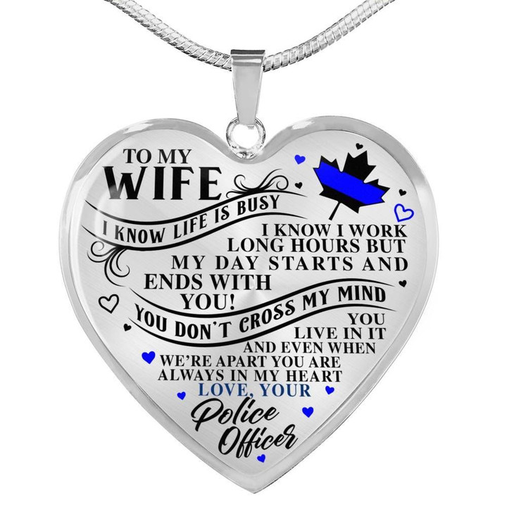 Police Wife (Canada) Always In My Heart Necklace (USA Made) A7