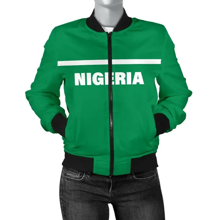 Nigeria Women's Bomber Jacket - Horizontal Style - BN12