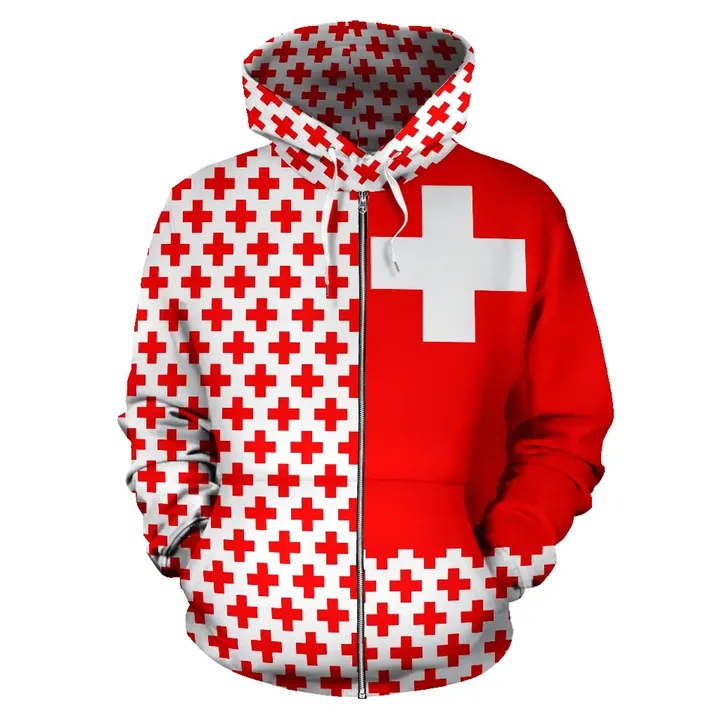 Switzerland Hoodie Half Style Th72