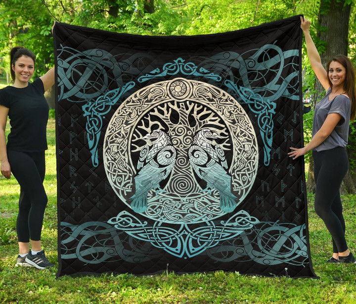 Viking Quilt Yggdrasil and Ravens A7