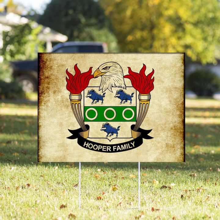 Hooper USA Crest Yard Sign - Vintage Style - American Family Crest | 1500 Crests | Fast Shipping | Shipping Worldwide
