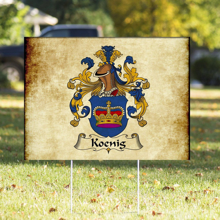 Koenig Germany Yard Sign - German Family Crest | Over 2000 German Family Crests | Fast International Shipping
