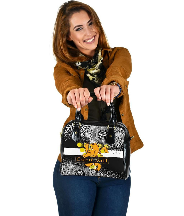 Celtic Cornwall Shoulder Handbag  - Cornwall Flag With Celtic Triskelion BN21