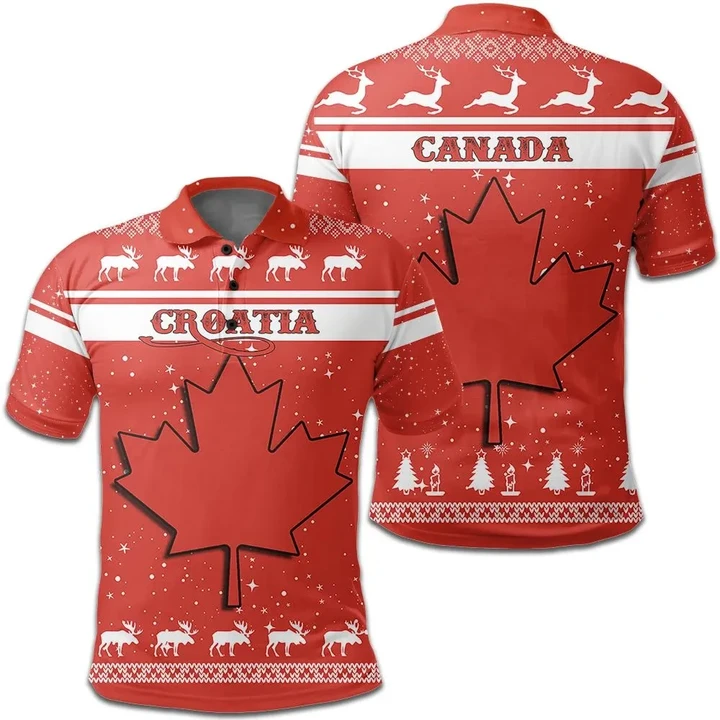 Christmas Canada Coat Of Arms Polo Shirt