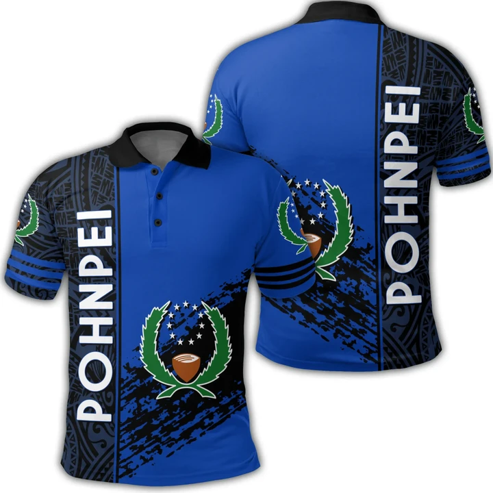 Pohnpei Coat Of Arms Polo Quarter Style J1C