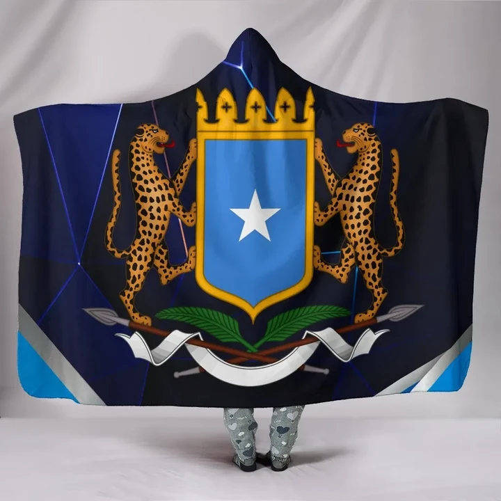 1sttheworld Somalia Hooded Blankets - Coat of Arms Somalia With Leopard - BN17