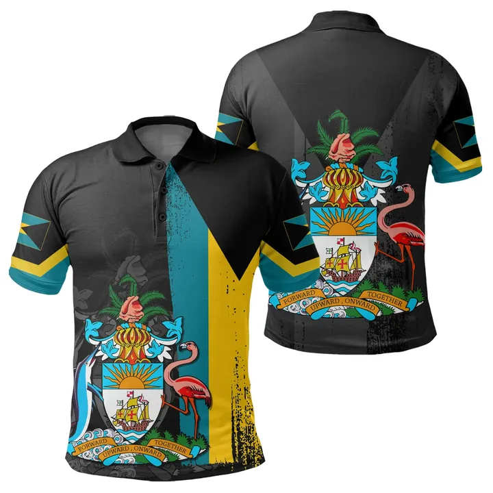 Bahamas Flag Coat Of Arm Polo Shirt - J4