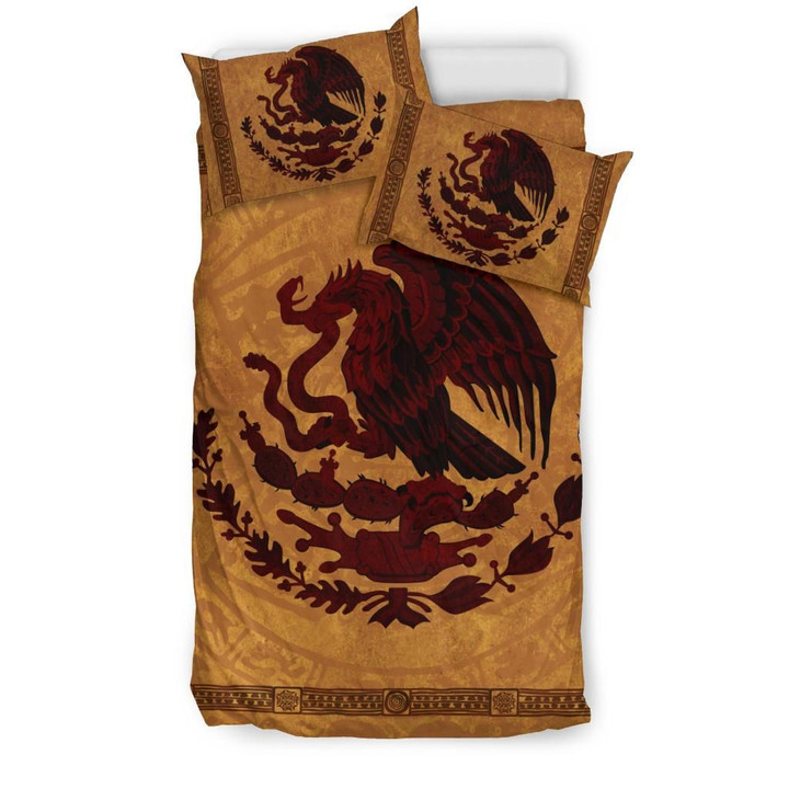 Mexico Bedding Set - Maya Coat Of Arms Vintage