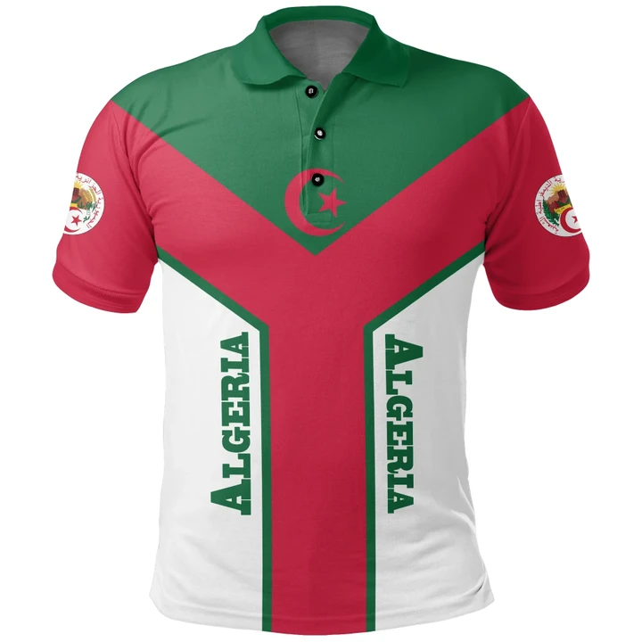 Algeria Flag Polo Shirt Rising A10