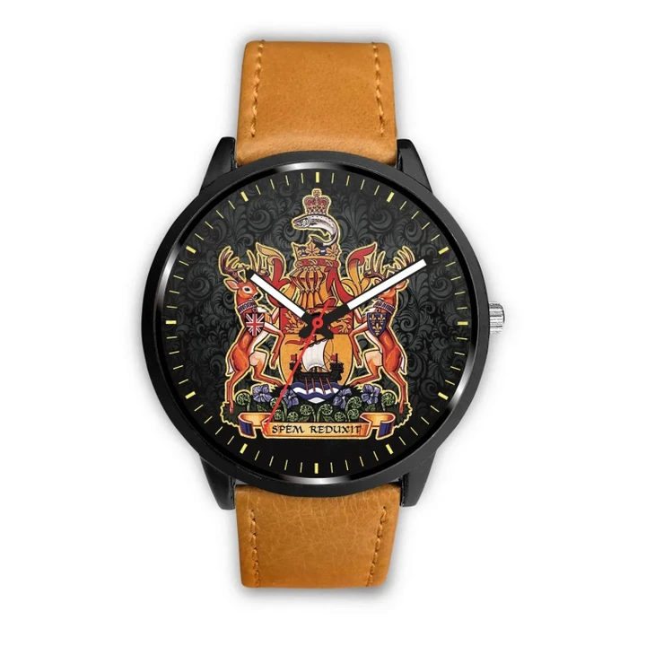 Canada Coat Of Arms New Brunswick Leather/Steel Watch TH7 |Men and Women| 1sttheworld