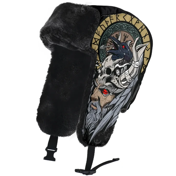 Vikings Trapper Hat - Odin Color Vegvisir A27