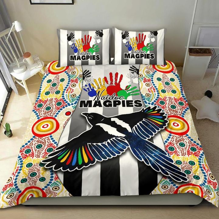 Magpies Naidoc Week Bedding Set Collingwood Modern Style A7