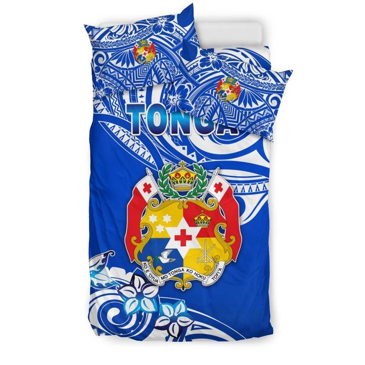 Mate Ma'a Tonga Rugby Bedding Set Polynesian Unique Vibes Blue A7