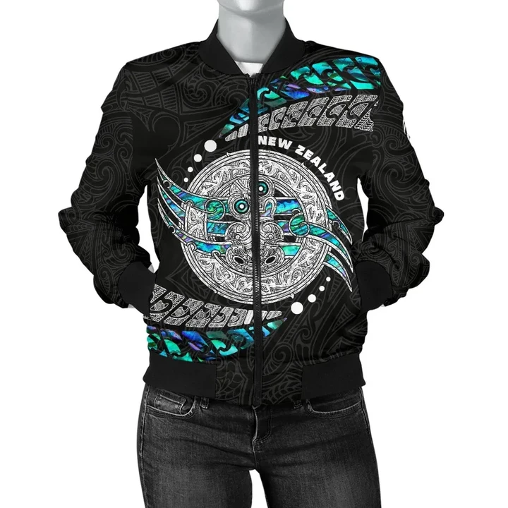 (Custom Personalised) Maori Women's Bomber Jacket Hei Tiki Sport Style - Custom Text and Number A7