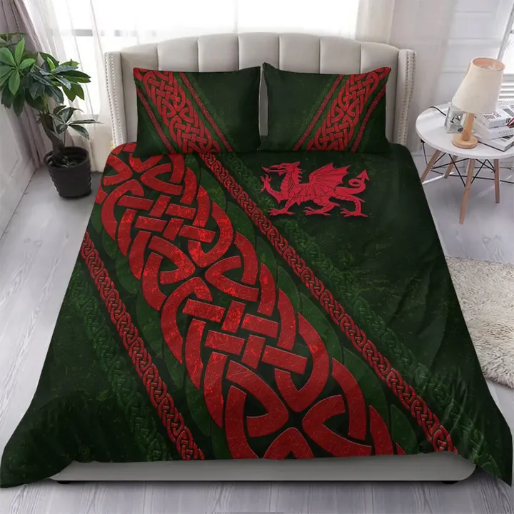 Wales Celtic Bedding Set - Welsh Dragon Cross Style - BN22