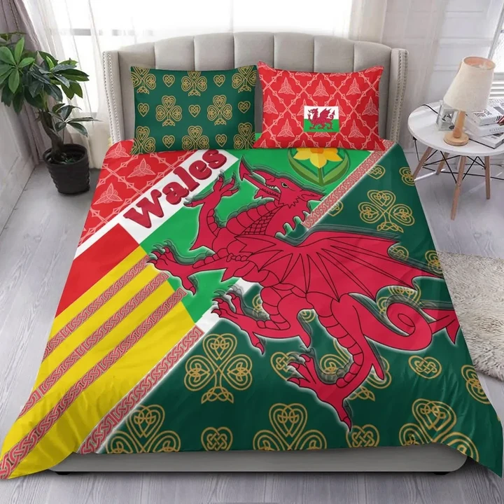 Celtic Wales Bedding Set - Cymru Dragon and Daffodils - BN21