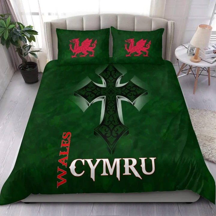 Wales Bedding Set - Wales Cymru Celtic Cross - BN25
