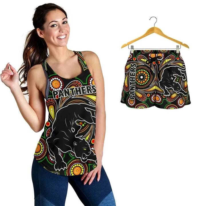Combo Racerback Tank and Women Short Penrith Panthers Indigenous Vibes A7