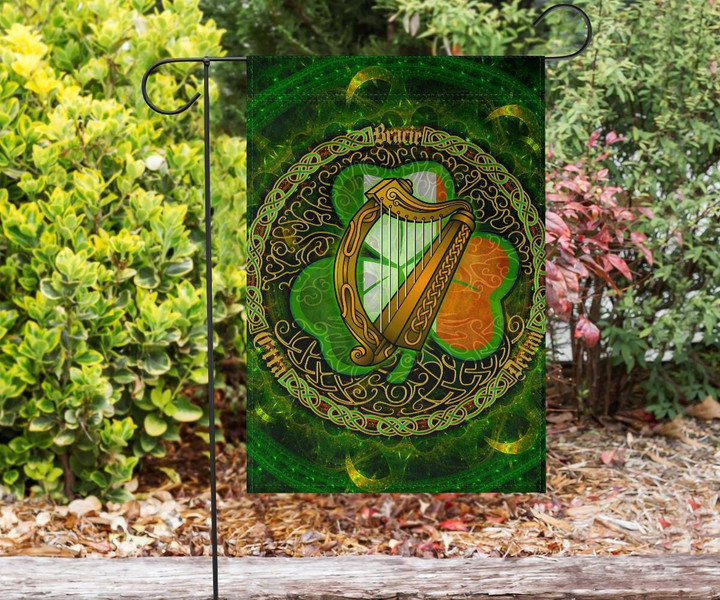 Ireland Celtic Flag - Ireland Coat Of Arms With Celtic Tree (Green) - BN18