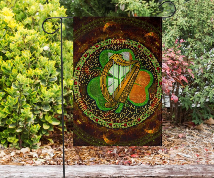 Ireland Celtic Flag - Ireland Coat Of Arms With Celtic Tree (Brown) - BN18