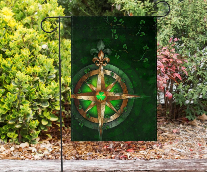 Ireland Flag - Celtic Irish Compass & Shamrock - BN22