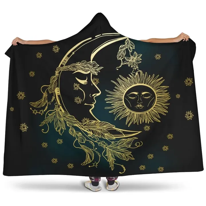 Celtic Wicca Sun & Moon Hooded Blanket - BN22