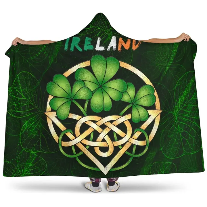 Ireland Celtic Hooded Blanket - Irish Shamrock - BN22