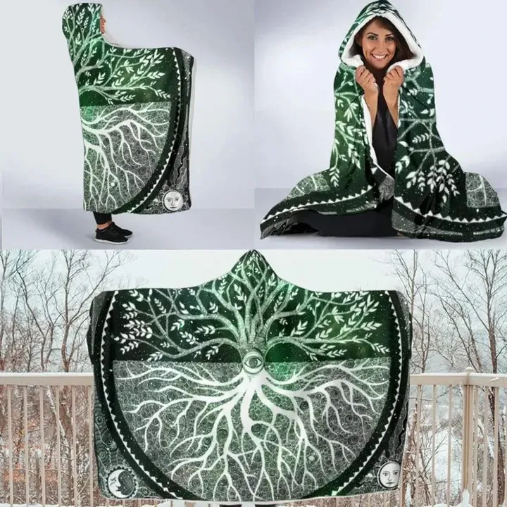 Celtic One Tree of life Hooded Blanket - BN23