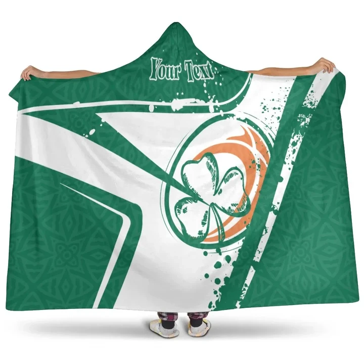 (Custom Text) Ireland Rugby Personalised Hooded Blankets - Irish Rugby - BN23