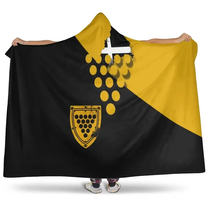 Cornwall Celtic Hooded Blankets - Cornish Flag With Duke of Cornwall Version 2  - BN23 