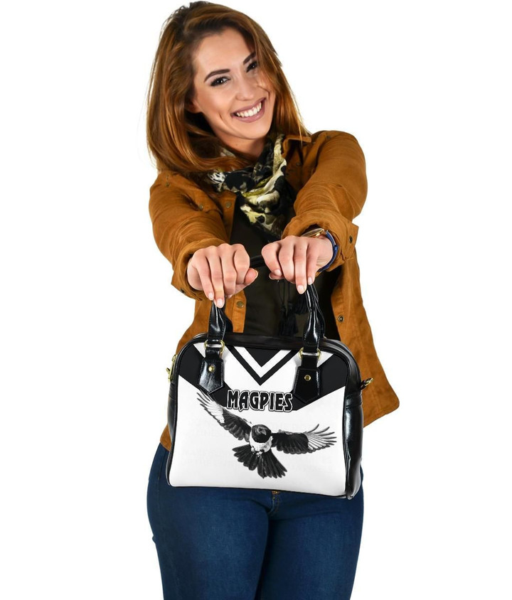 Western Suburbs Magpies Shoulder Handbag Original Style - White A7