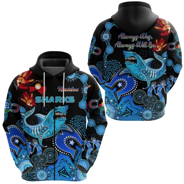 Cronulla-Sutherland Sharks Zip Hoodie Naidoc Heal Country! Heal Our Nation A7