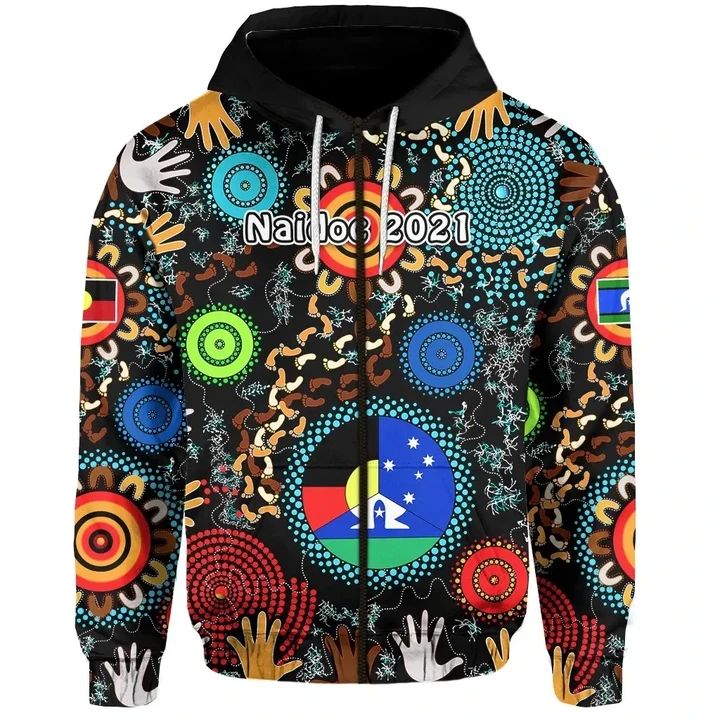 The NAIDOC 2021  Zip Hoodie Heal Country Style A7