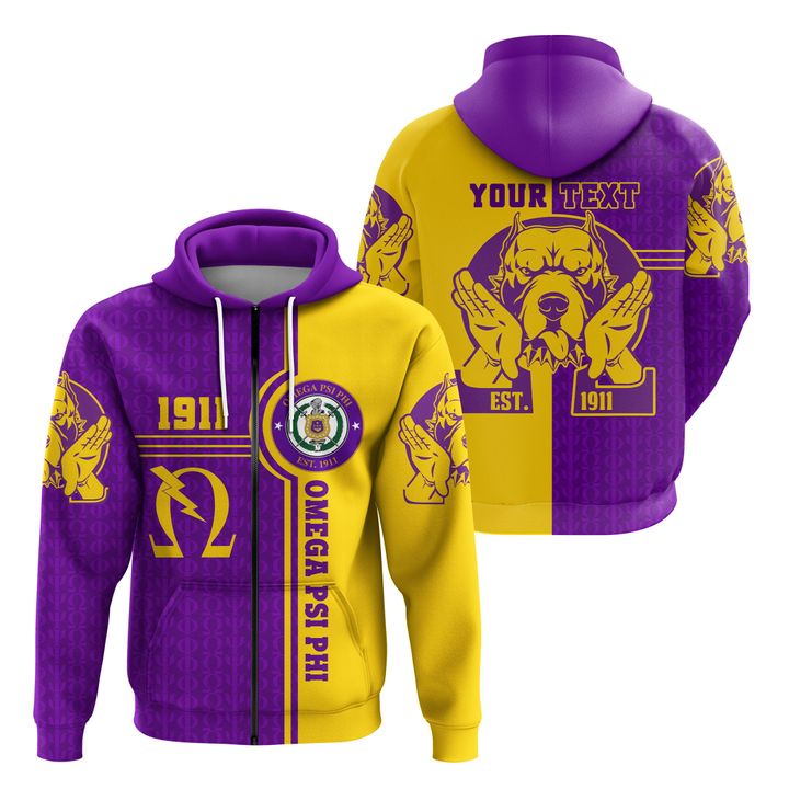 Omega Psi Phi Bull Dogs Sport Zip Hoodie A31