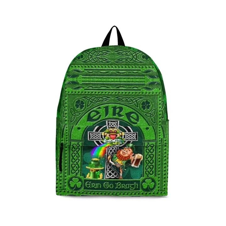 Ireland St. Patrick's Day Backpack , Leprechaun with Celtic Claddagh Ring Cross