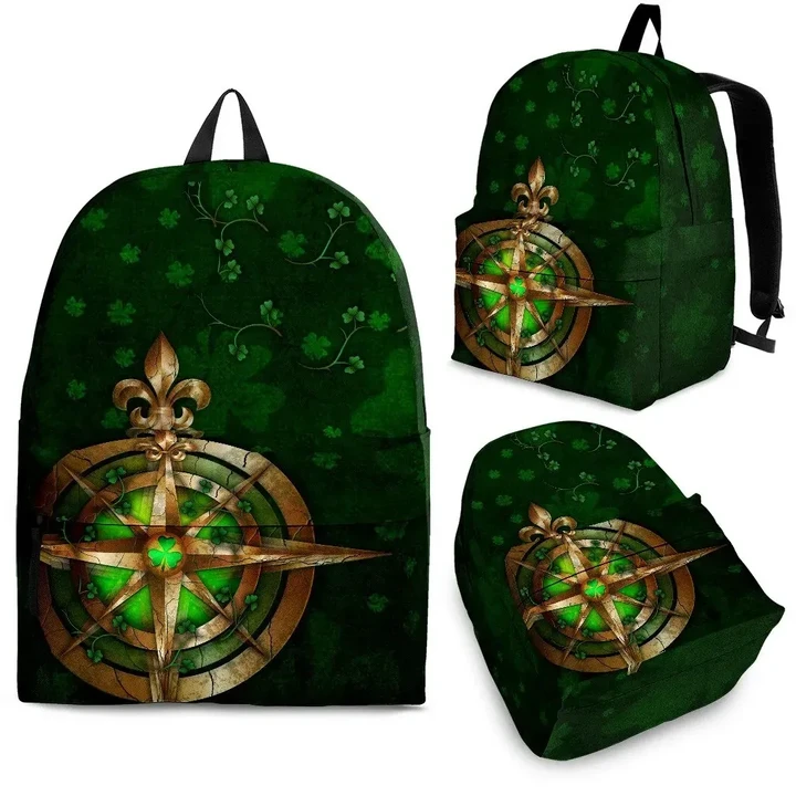 Ireland Backpack, Celtic Irish Compass & Shamrock