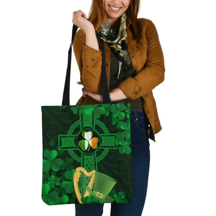 Ireland Tote Bags , Celtic Cross & St.Patrick's Day Symbol
