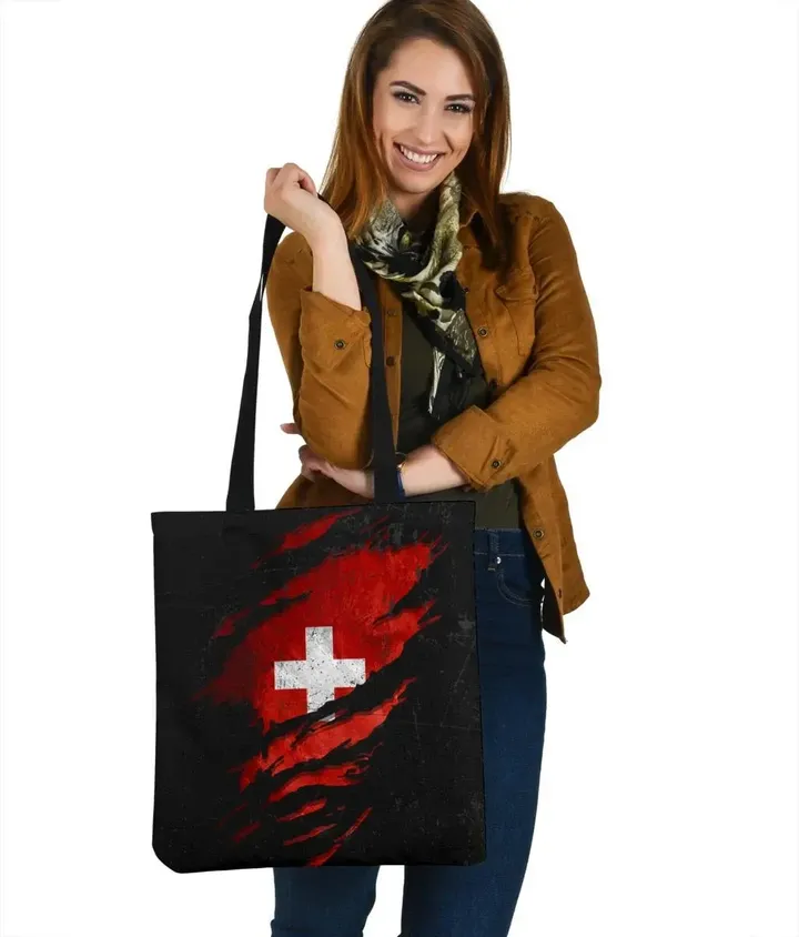 Switzerland in Me Tote Bag , Special Grunge Style