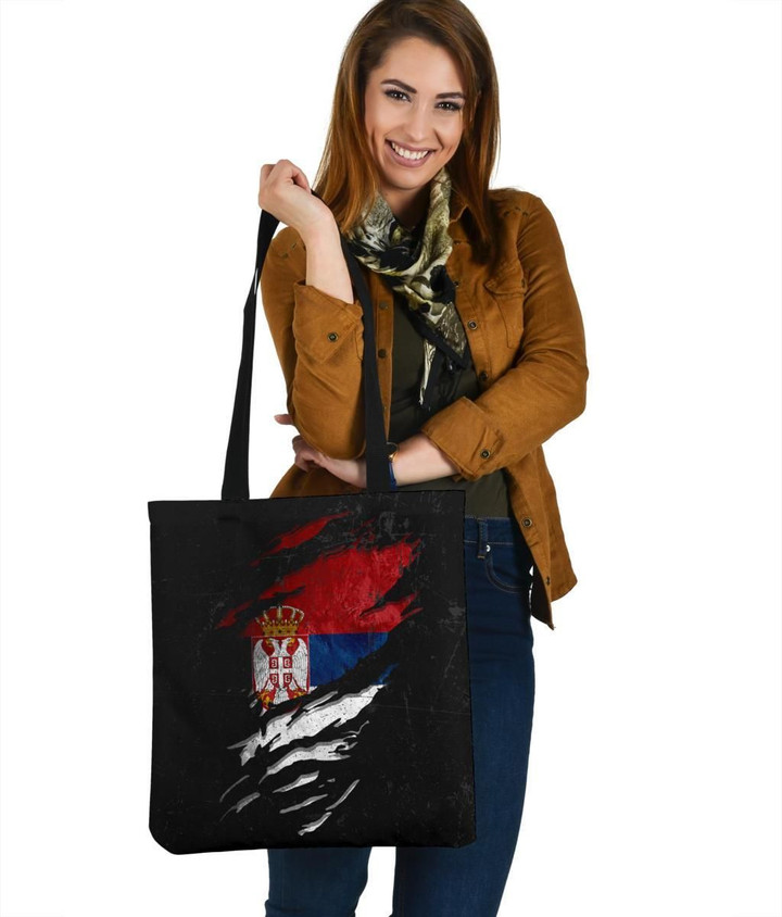 Serbia in Me Tote Bag , Special Grunge Style
