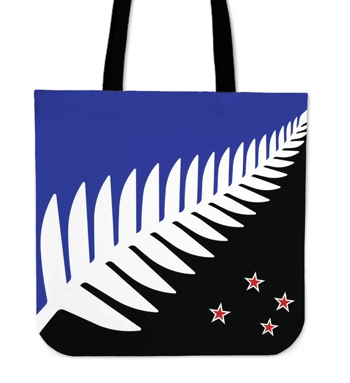 New Zealand, Silver Fern Flag Tote Bag