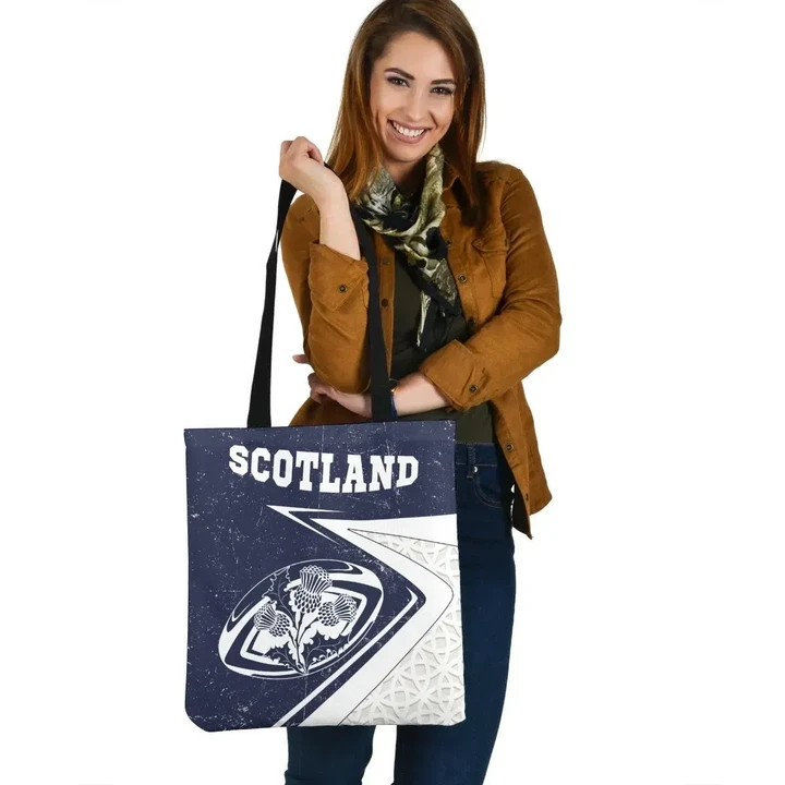 Scotland Rugby Tote Bag , Celtic Scottish Rugby Ball Thistle Ver