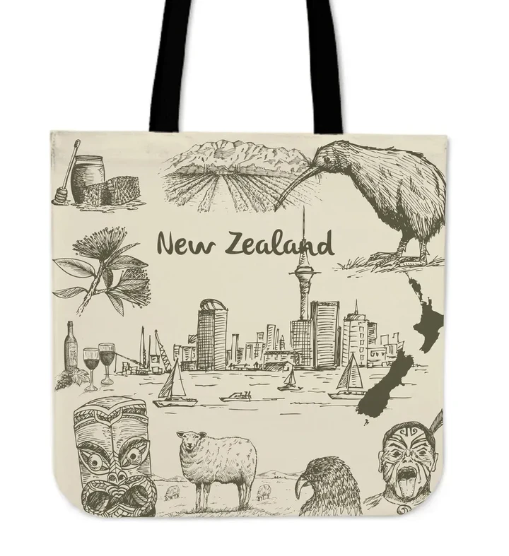 New Zealand Symbols Tote Bag
